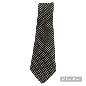 Fratelli moda black and white checkers tie 100% silk made in Italy